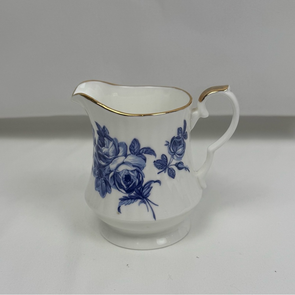 Royal Windsor Blue and Gold Floral Creamer